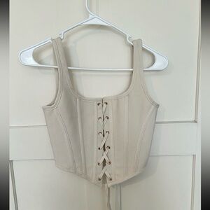 Ivory corset lace up top